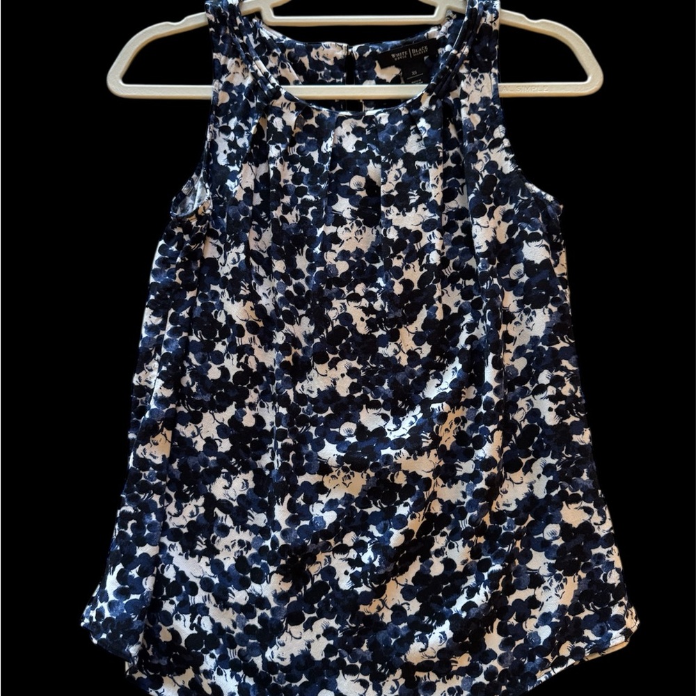 White House Black Market Blue Sleeveless Shirt